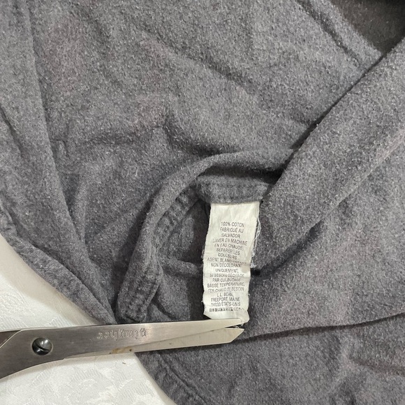 LL Bean Chamois Cloth Work Shirt Mens Medium Gray Heavy Long Sleeve Button Up - Picture 8 of 9